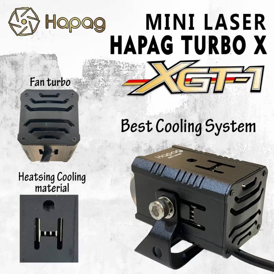 Lampu Foglamp Tembak Kabut Sorot Mini Laser Hapag Turbo X XGT-1 XGT 1 54 WATT / XGT-6 XGT 6