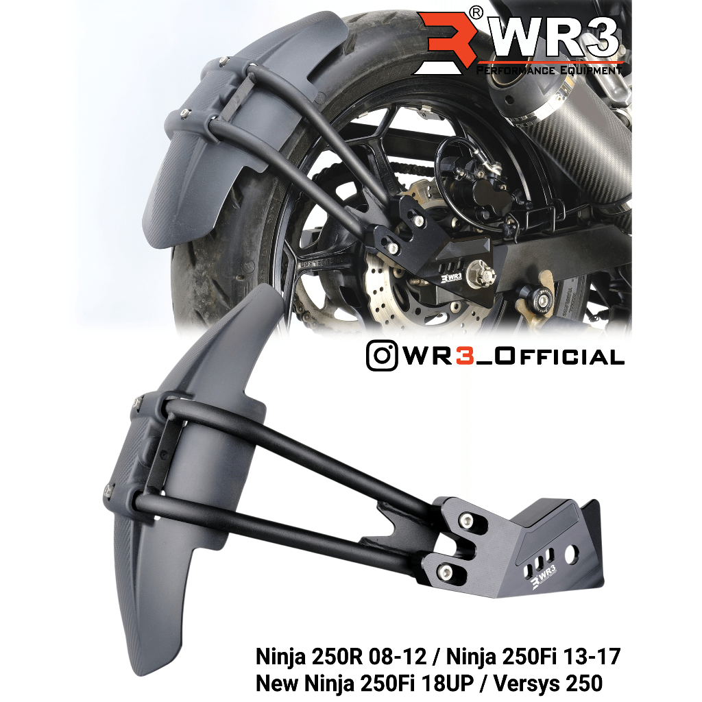 Mudguard Mu Guard WR3 Kawasaki Ninja 250FI Z250FI New 2018 N250R Karbu KLE 500 Versys 250