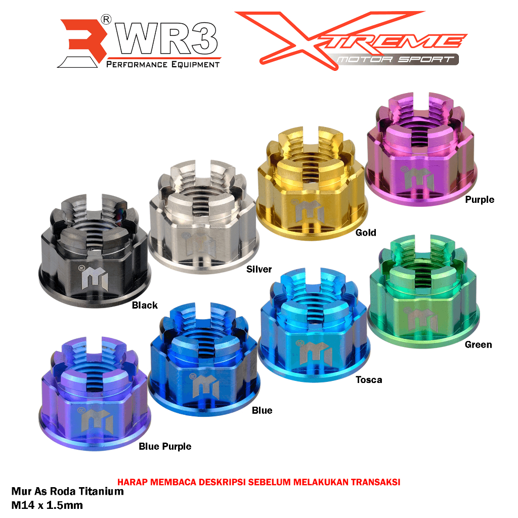 Mur As Roda WR3 Titanium Depan Belakang Universal Ninja R25 ZX25R Nmax
