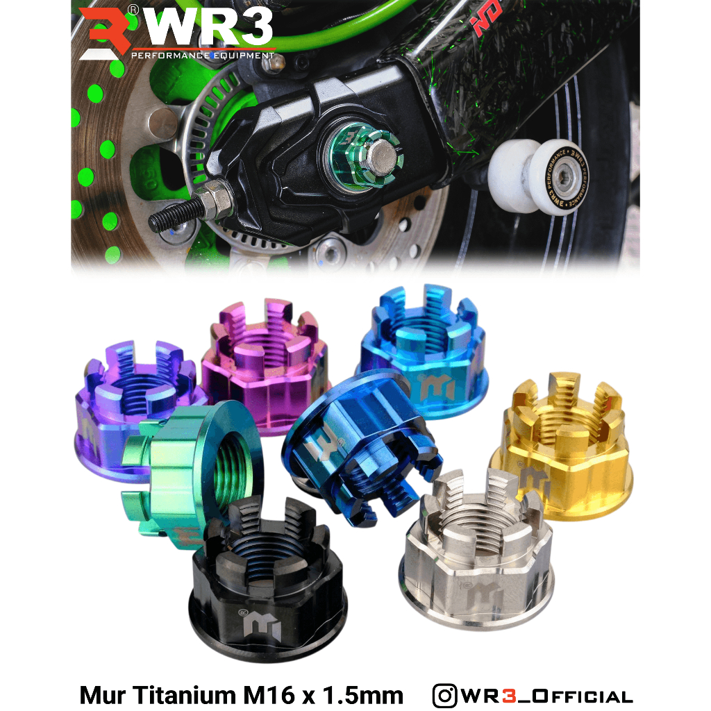 Mur As Roda WR3 Titanium Depan Belakang Universal Ninja R25 ZX25R Nmax
