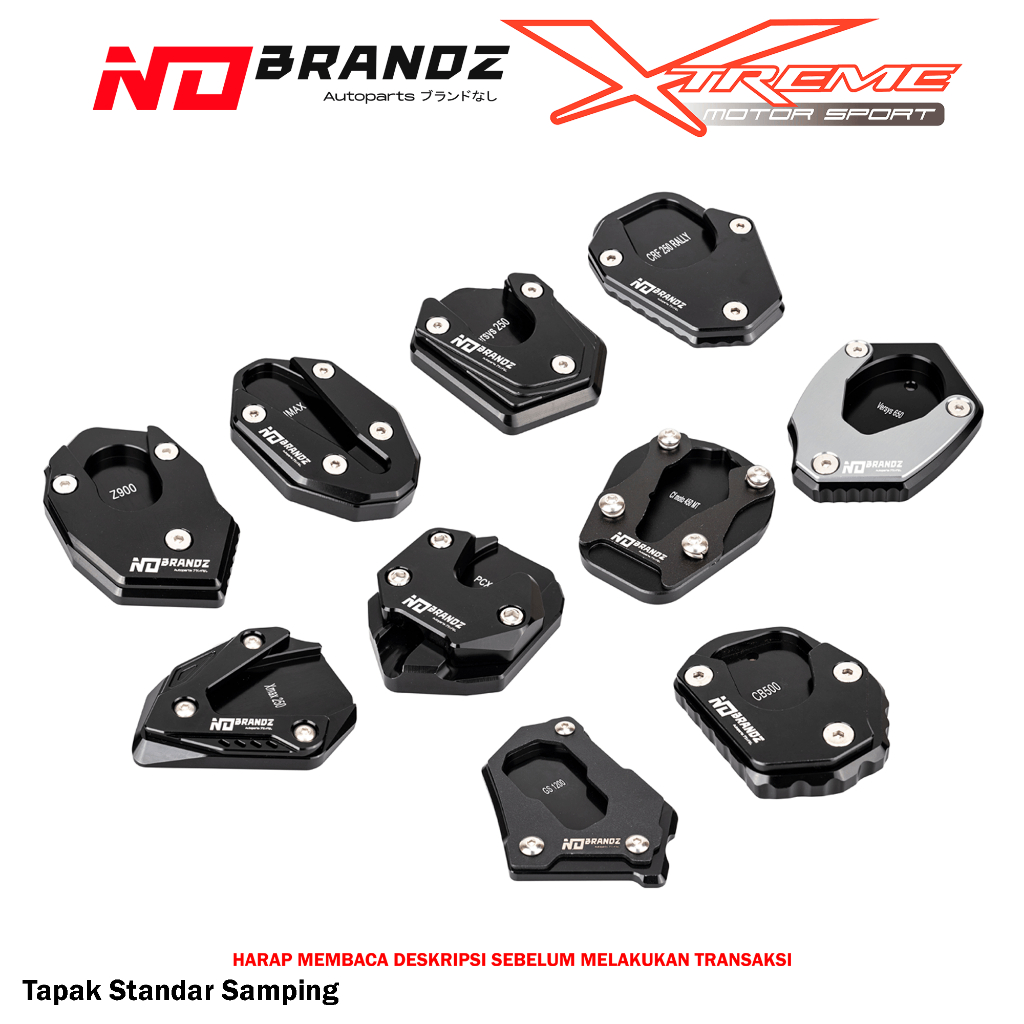 Cover Tapak Pijakan Standar Samping Motor NO BRANDZ Z900 Z900RS VERSYS 650 / NMAX 155 XMAX / CBR CB 500R 500F 500X / PCX 125 150 160 / CRF 250 RALLY / CF MOTO 450 MT / BMW GS 1200 1250 1300