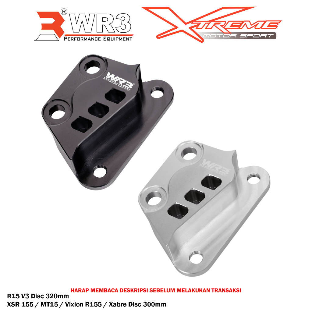 Breket Kaliper Depan WR3 For Untuk Kaliper Brembo 4P1P R25 / MT25 / R15 V3 / XSR 155 / MT15 / Xabre / Vixion R155
