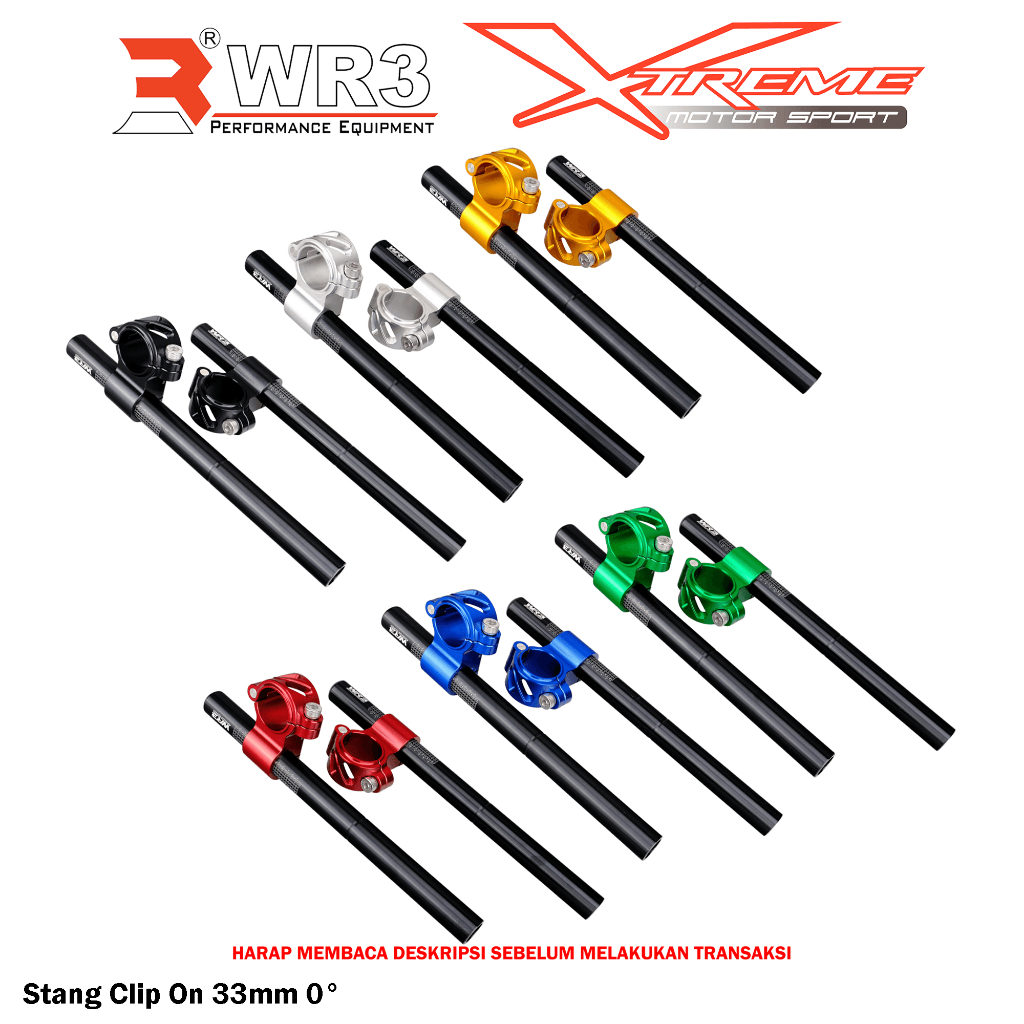 Stang Jepit WR3 Clip On 33mm Moto 2 Class Kawasaki Ninja 150 RR Ninja 150R