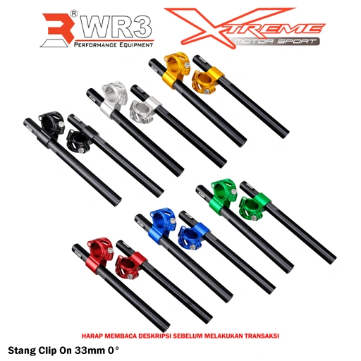 Image of Stang Jepit WR3 Clip On 33mm Moto 2 Class Kawasaki Ninja 150 RR Ninja 150R