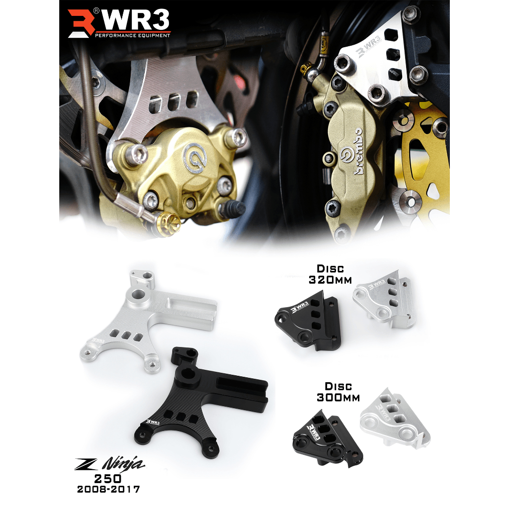 Breket Kaliper Depan WR3 For Untuk Kaliper Brembo 4P1P Ninja 250 FI OLD / NEW / 250R / 250 SL / Z250