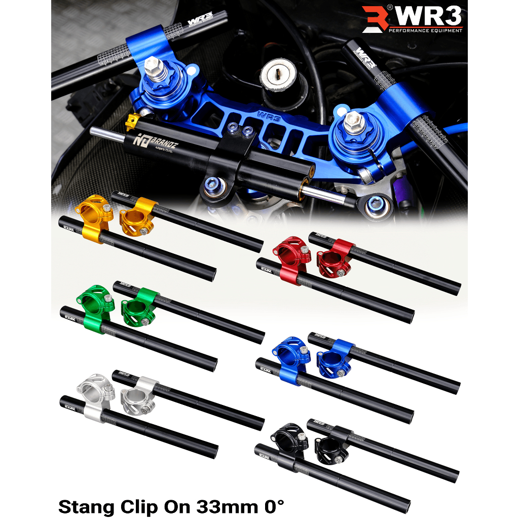 Stang Jepit WR3 Clip On 33mm Moto 2 Class Kawasaki Ninja 150 RR Ninja 150R