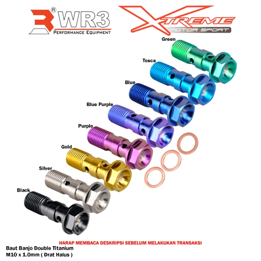 Image of Baut Double Drat Halus / Drat Kasar / Baut Bleeding WR3 Bahan Pure Titanium Universal