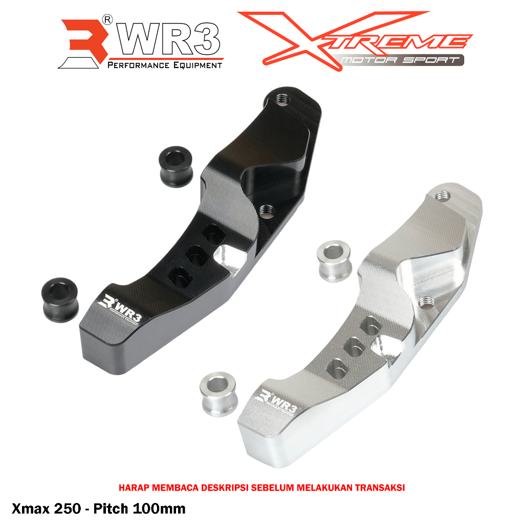Breket Kaliper Depan Radial WR3 For Untuk Xmax 250 / R25 / MT25 / Forza 250 Pitch 100 / 108 mm
