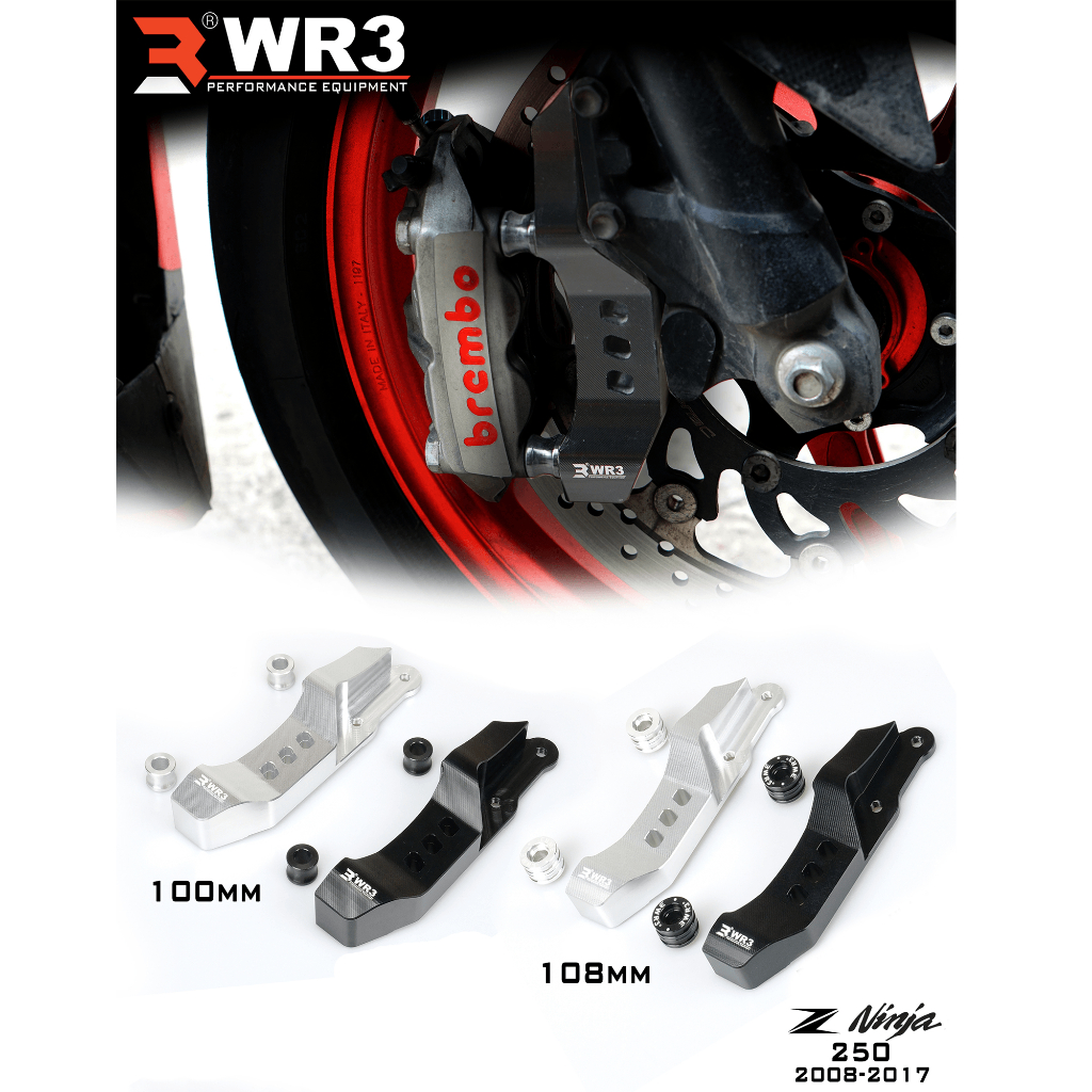 Breket Kaliper Depan Radial WR3 For Untuk Ninja 250 Fi / Z250 FI / Z900 Pitch 100 / 108 mm