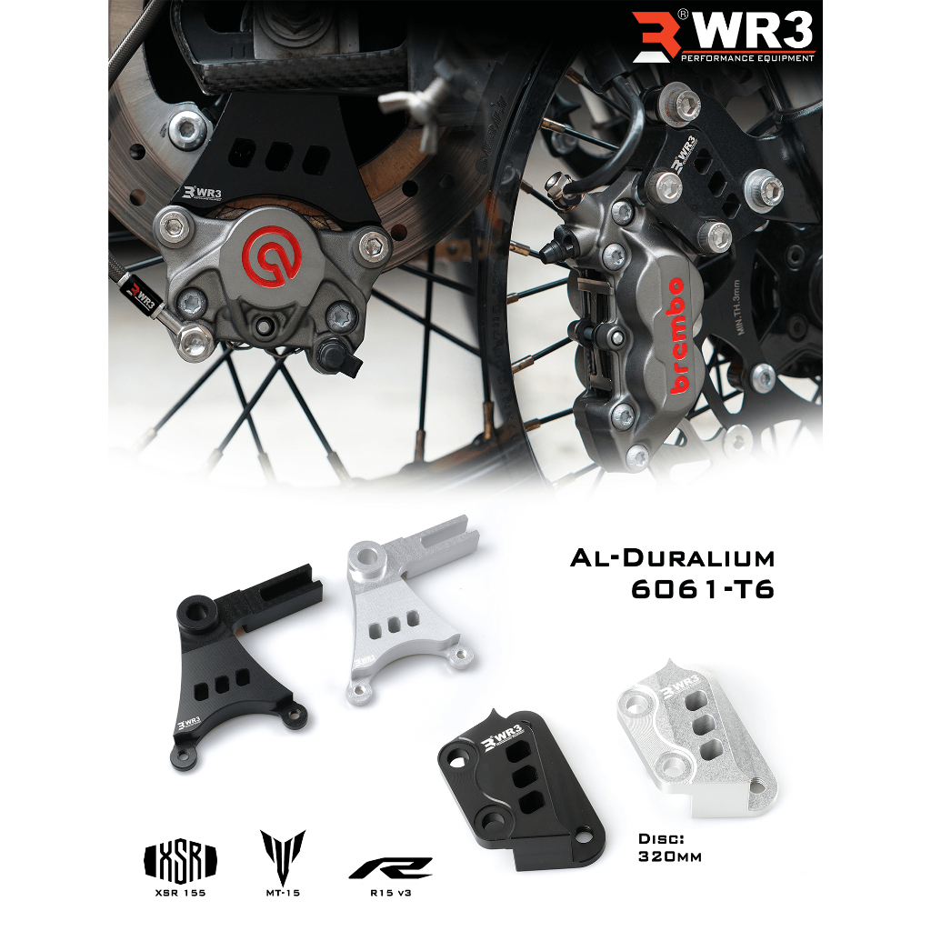 Breket Kaliper Depan WR3 For Untuk Kaliper Brembo 4P1P R25 / MT25 / R15 V3 / XSR 155 / MT15 / Xabre / Vixion R155