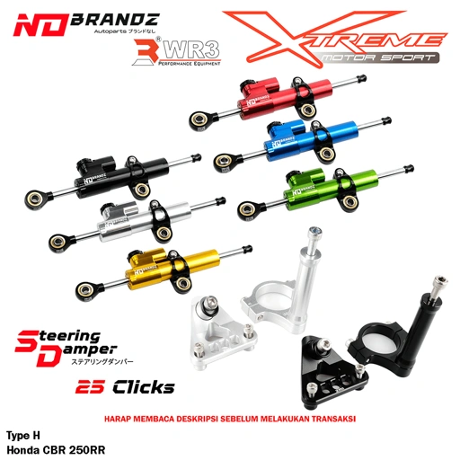 Image of Breket WR3 + Stabilizer / Steering Damper NO BRANDZ Type H / O Untuk CBR 250RR CBR250RR