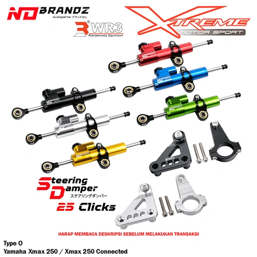 Image of Breket WR3 + Stabilizer / Steering Damper NO BRANDZ Type H / O Untuk Ninja 150RR RR / Xmax 250