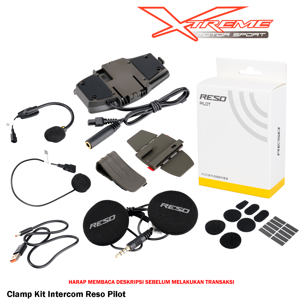 Clamp Kit Intercom Reso Pilot Pro Bluetooth Intercom Helm Helmet Mesh Retouch