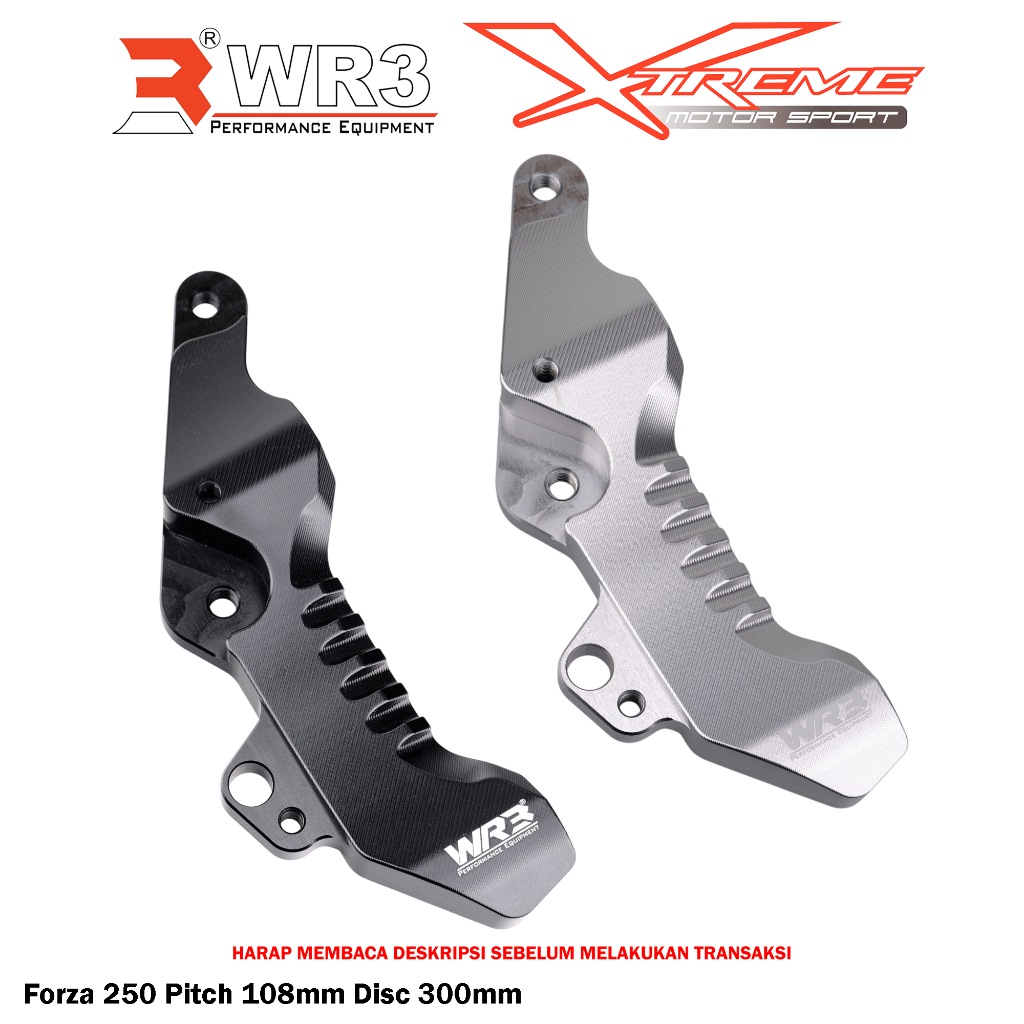 Breket Kaliper Depan Radial WR3 For Untuk Xmax 250 / R25 / MT25 / Forza 250 Pitch 100 / 108 mm