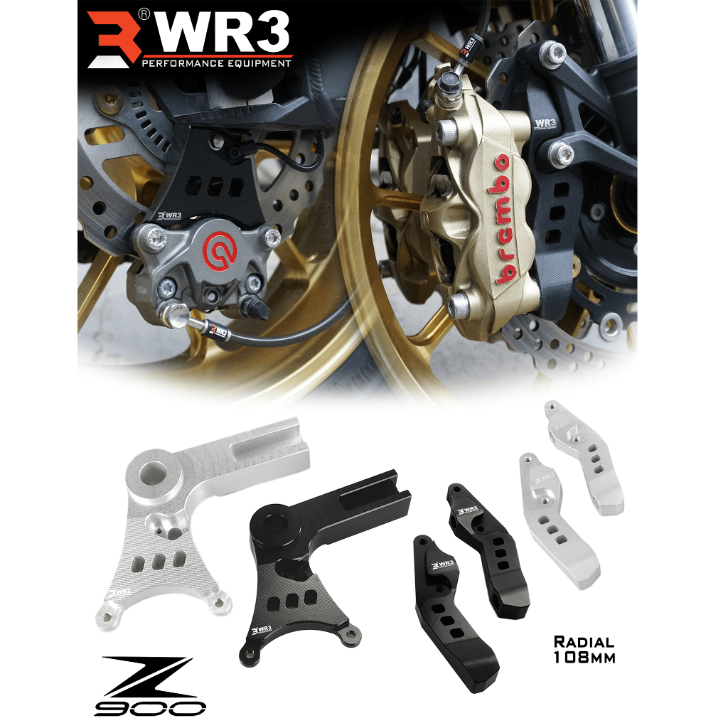 Breket Kaliper Depan Radial WR3 For Untuk Ninja 250 Fi / Z250 FI / Z900 Pitch 100 / 108 mm