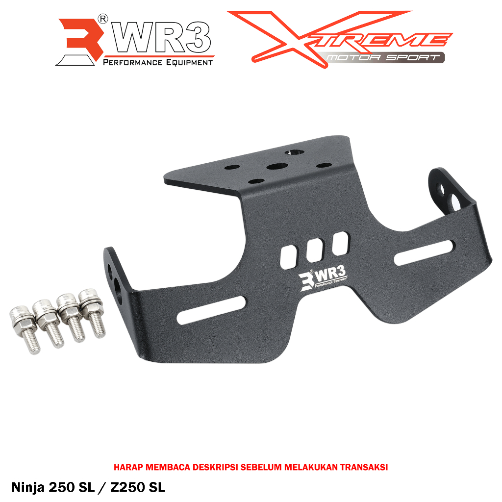 Dudukan Plat Motor / Tail Tidy WR3 Ninja 250 RR Mono Ninja 250 SL / Z250 SL Aluminium