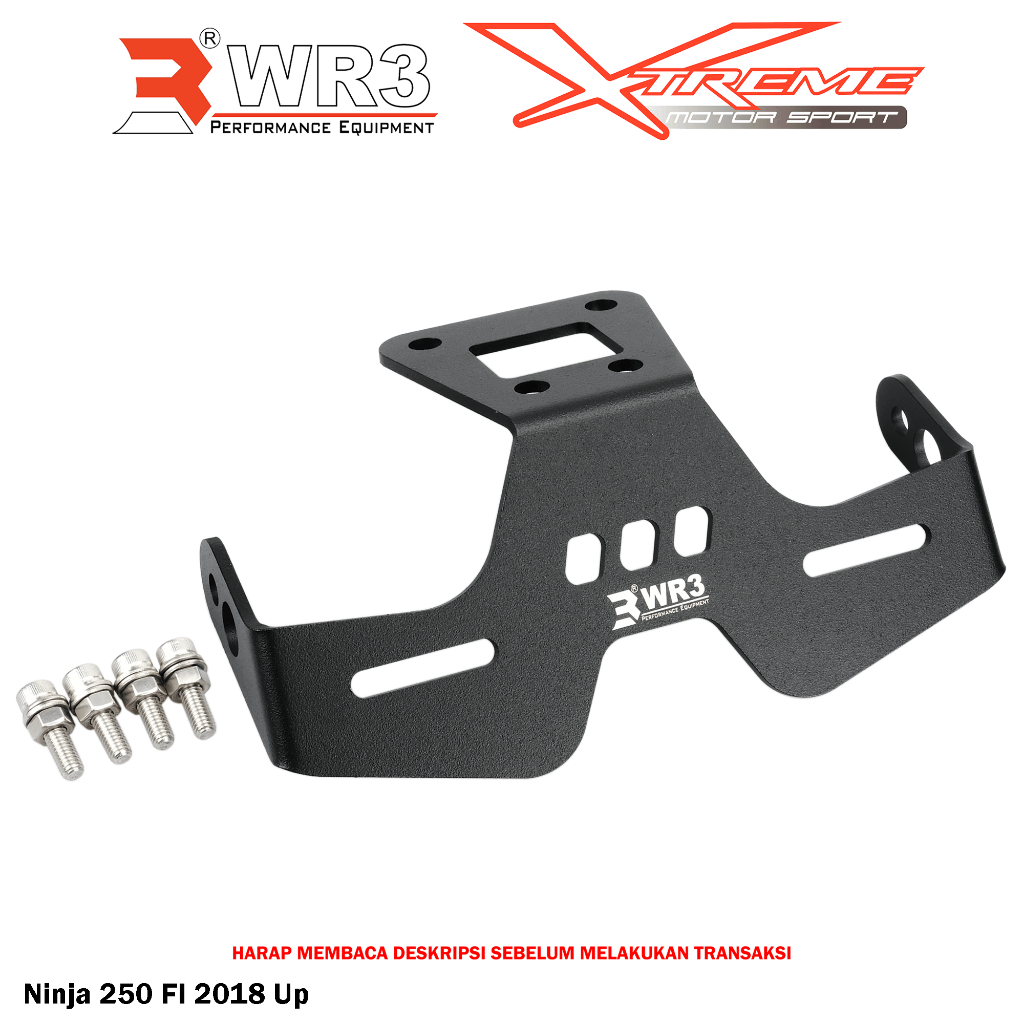 Dudukan Plat Motor / Tail Tidy WR3 New Ninja 250 FI 2018 New / KLE 500 Aluminium