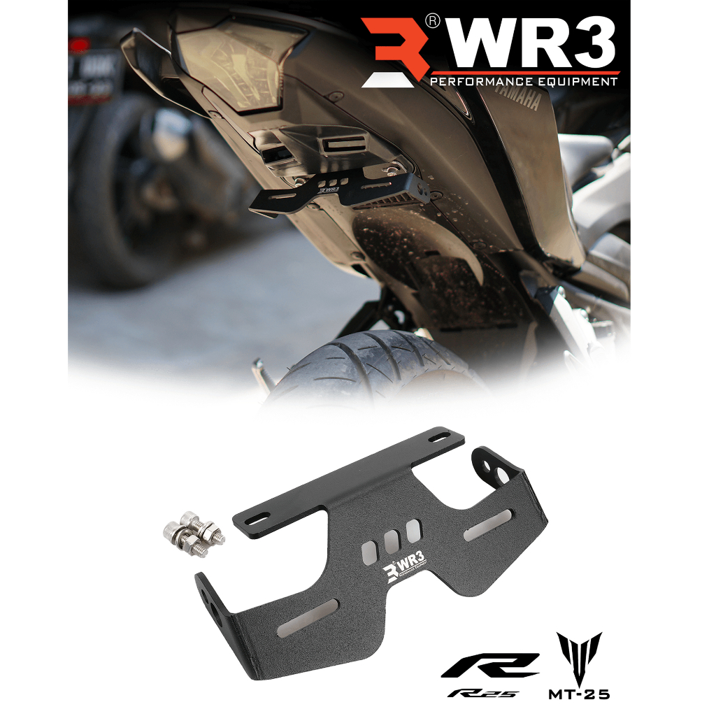 Dudukan Plat Motor / Tail Tidy WR3 R25 / MT25 Aluminium