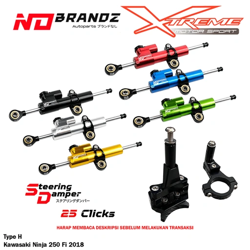 Image of Breket WR3 + Stabilizer / Steering Damper NO BRANDZ Type H / O MT09 / R25 / Ninja 250 FI / ZX636 ZX6R