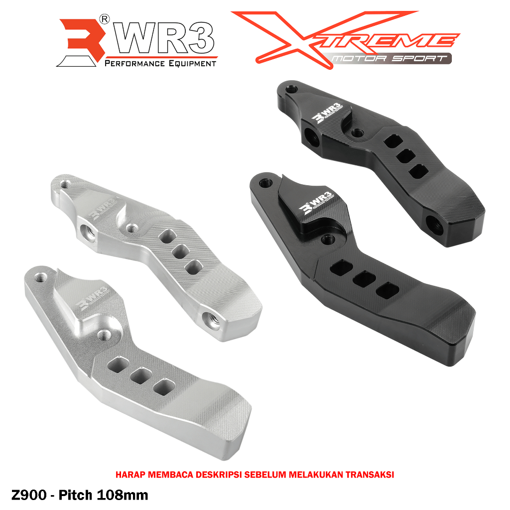 Breket Kaliper Depan Radial WR3 For Untuk Ninja 250 Fi / Z250 FI / Z900 Pitch 100 / 108 mm