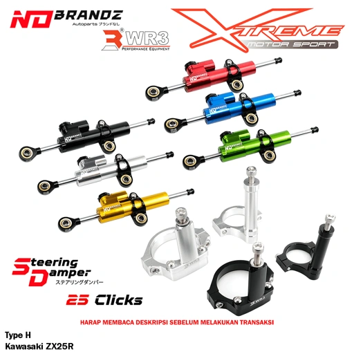 Image of Breket WR3 + Stabilizer / Steering Damper NO BRANDZ Type H / O Untuk ZX25R ZX 25R ZX25 R