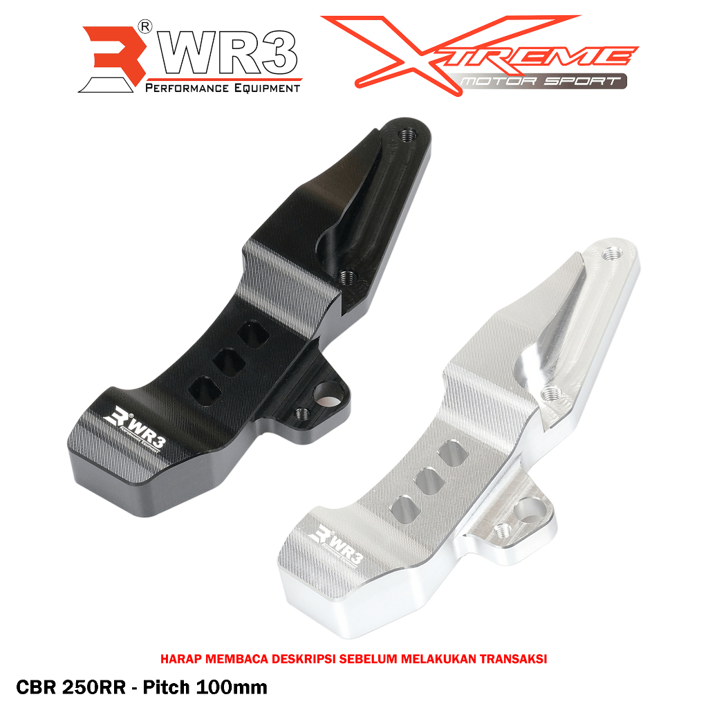 Breket Kaliper Depan Radial WR3 For Untuk CBR 250 RR / CB 500X Pitch 100 / 108 mm