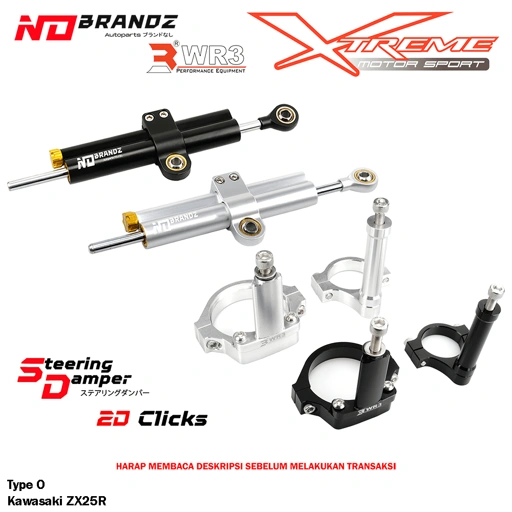 Image of Breket WR3 + Stabilizer / Steering Damper NO BRANDZ Type H / O Untuk ZX25R ZX 25R ZX25 R