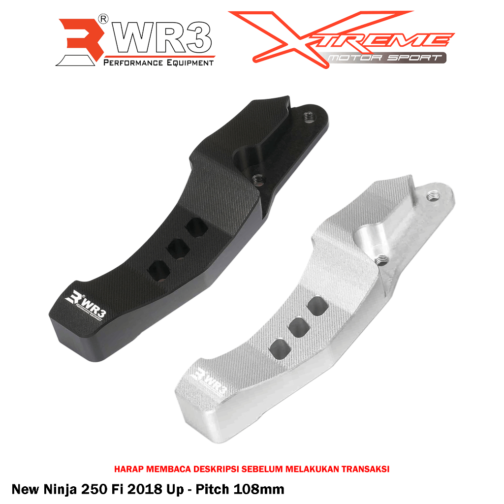 Breket Kaliper Depan Radial WR3 For Untuk Ninja 250 Fi / Z250 FI / Z900 Pitch 100 / 108 mm