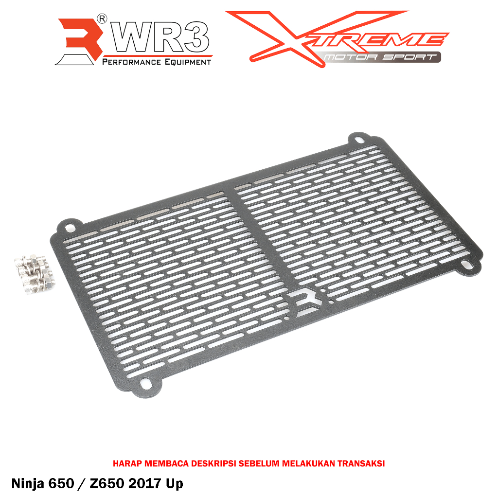 Cover / Tutup Radiator WR3 Ninja 650 / Z650 2017 Up Aluminium Premium Quality