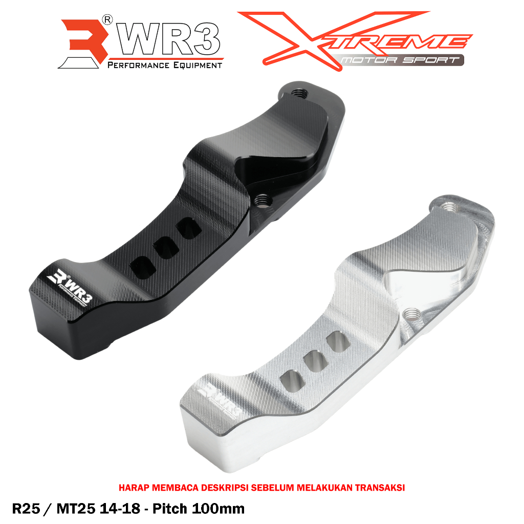 Breket Kaliper Depan Radial WR3 For Untuk Xmax 250 / R25 / MT25 / Forza 250 Pitch 100 / 108 mm