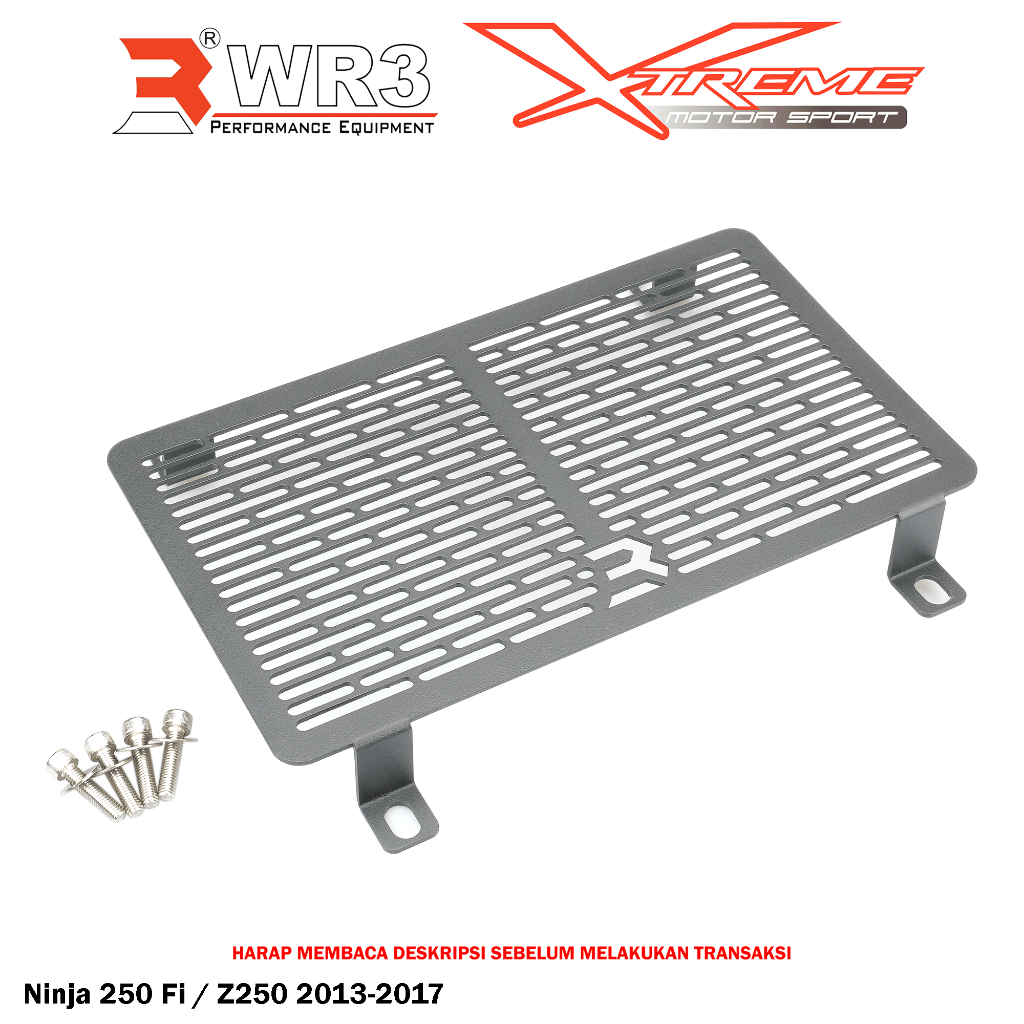 Cover / Tutup Radiator WR3 Ninja 250 FI / Z250 2013-2017 Aluminium Premium Quality
