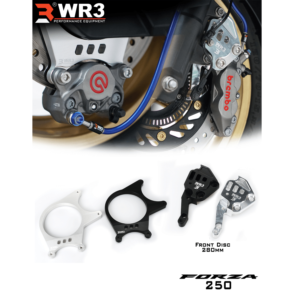 Breket Kaliper Depan WR3 For Untuk Kaliper Brembo 4P1P Forza 250 / CBR250RR ABS / Rebel 300 / KTM Duke / RC 200 / 250 / 390
