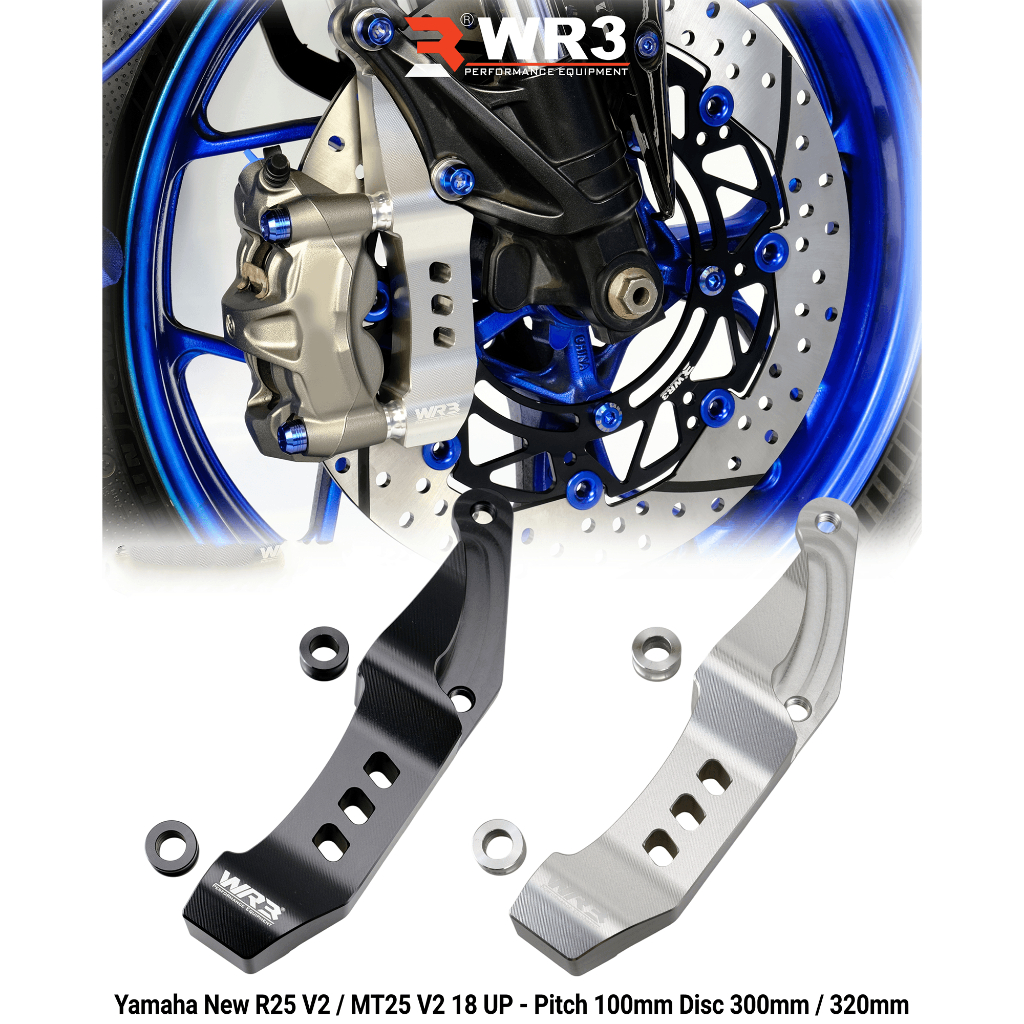 Breket Kaliper Depan Radial WR3 For Untuk Xmax 250 / R25 / MT25 / Forza 250 Pitch 100 / 108 mm