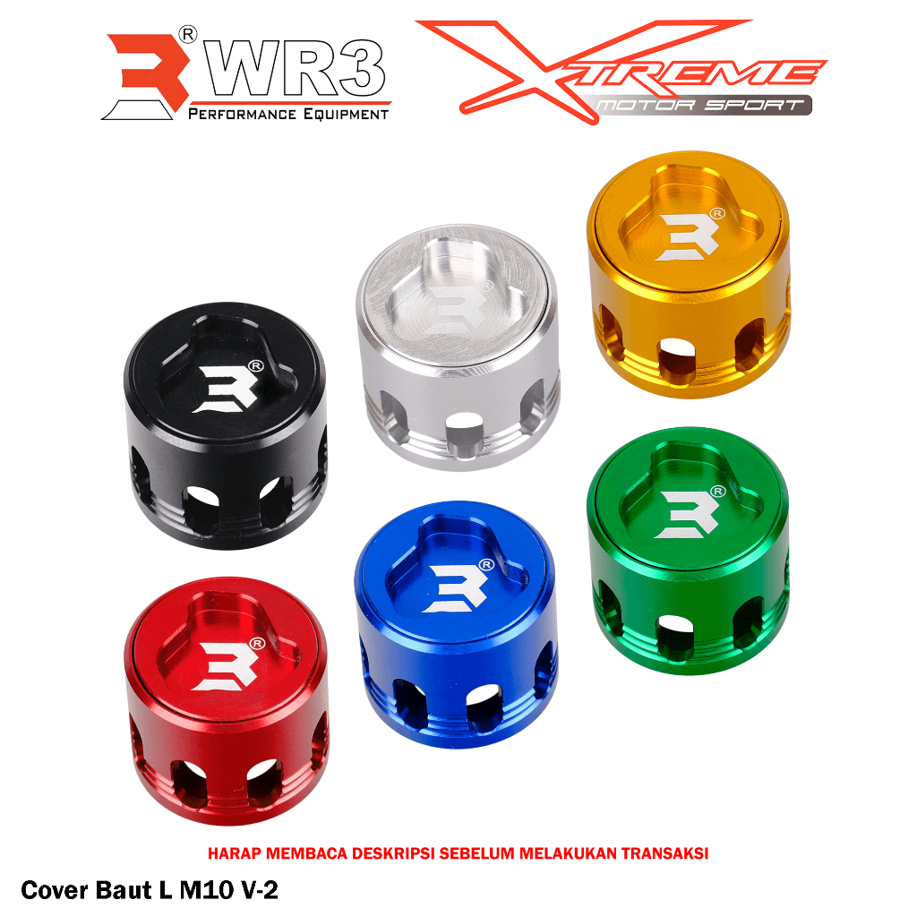 Tutup Cover Kepala Baut WR3 Untuk Baut Kaliper Radial Uk. Baut L M10 Aluminium