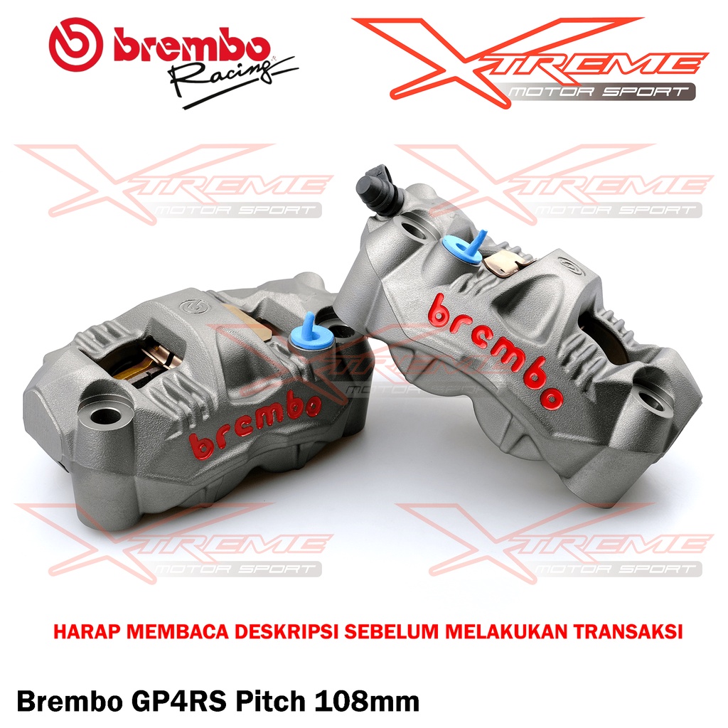 Kaliper Brembo GP4RS 108 mm Original Brembo Italy Universal Sepasang Set / Kanan Aja / Kiri Aja