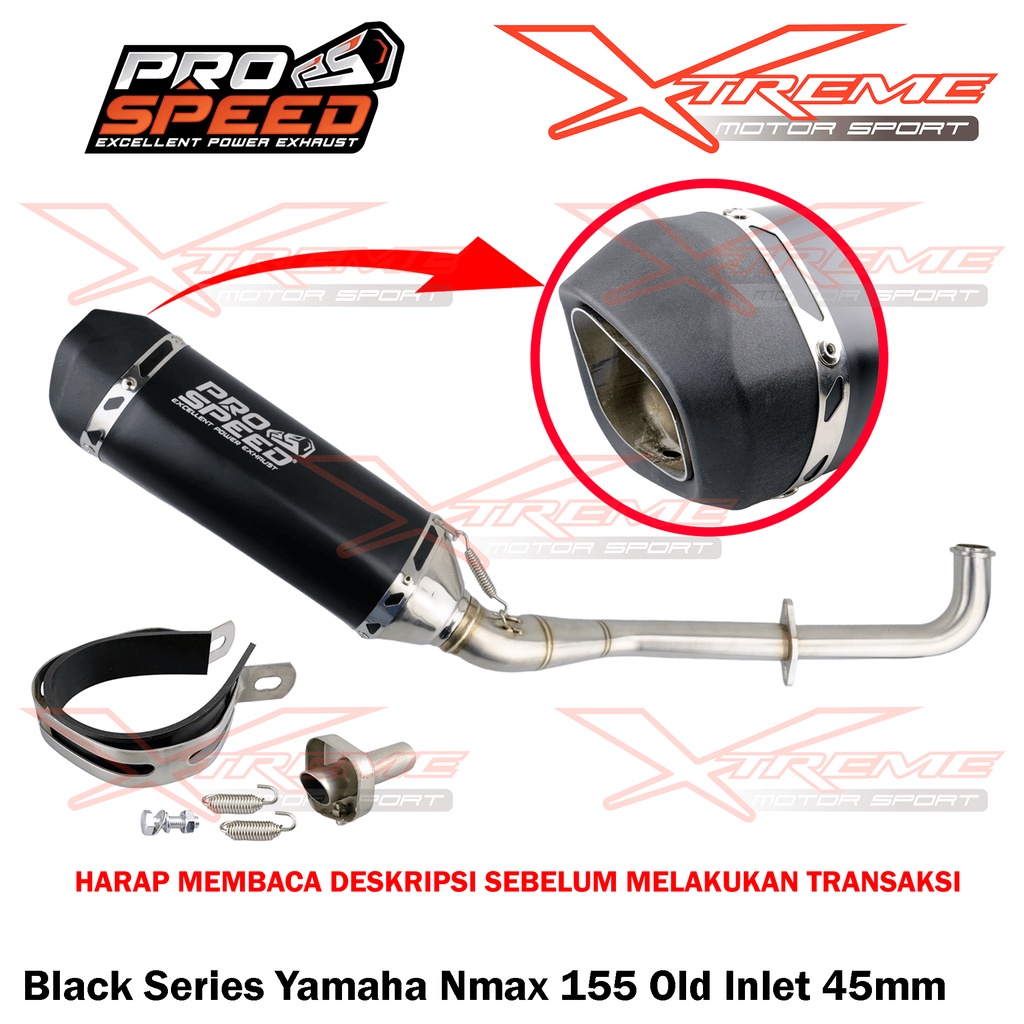Knalpot Prospeed Black Series / CNC / Carbon Nmax / Aerox 155 Old / New / Turbo / Lexi 125 Stainless Fullsystem