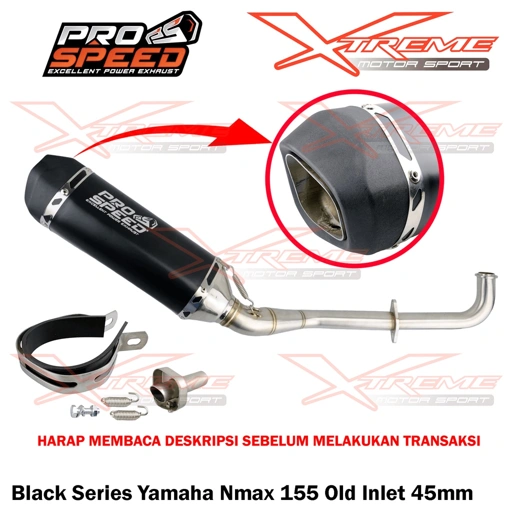 Image of Knalpot Prospeed Black Series / CNC / Carbon Nmax / Aerox 155 Old / New / Turbo / Lexi 125 Stainless Fullsystem