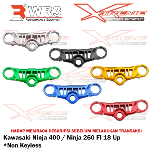 Image of Segitiga Stang Triple Clamp WR3 Kawasaki New Ninja 250 Fi 2018 up Black silver