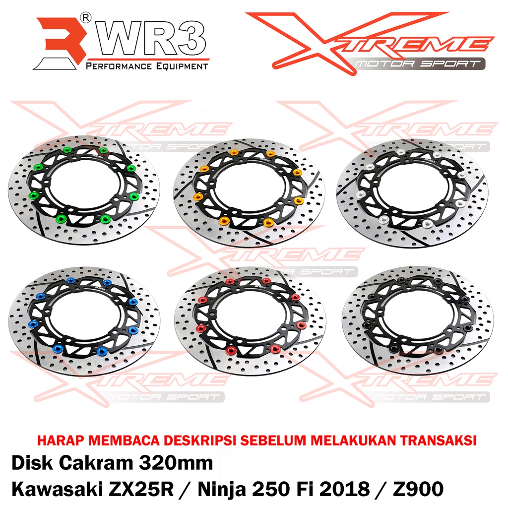Disk Brake Cakram Piringan Depan WR3 Ninja 250 FI New / ZX25R / Z900 Uk. 320mm