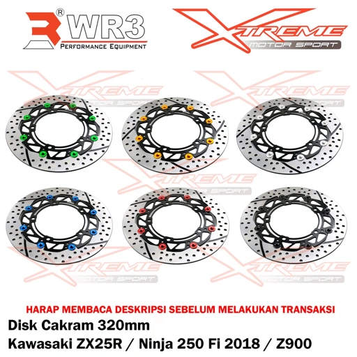 Image of Disk Brake Cakram Piringan Depan WR3 Ninja 250 FI New / ZX25R / Z900 Uk. 320mm
