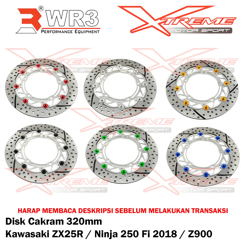 Disk Brake Cakram Piringan Depan WR3 Ninja 250 FI New / ZX25R / Z900 Uk. 320mm