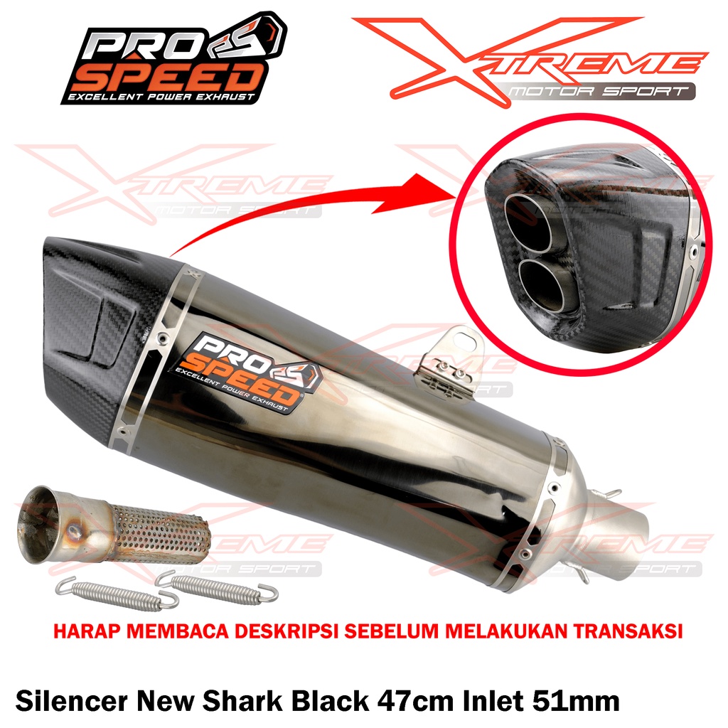 Silencer Knalpot Prospeed Shark Black / Predator / Silver / Carbon / Scooter / Spider Silencer Only Universal