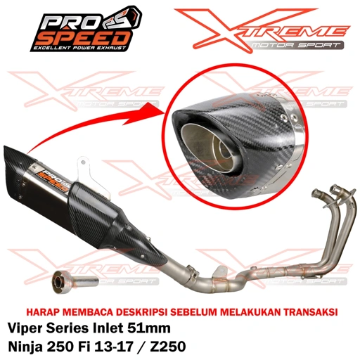 Image of Knalpot Prospeed Viper CBR250RR / R25 / MT25 / Ninja 250 FI OLD / New Stainless Fullsystem