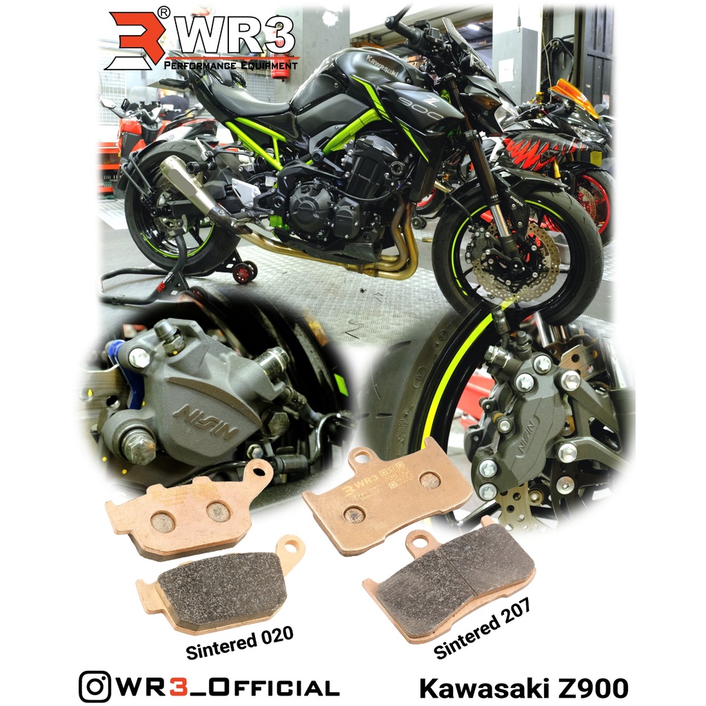 Kampas Rem WR3 Sintered Depan / Belakang ZX25R / ZX10R / Z900 / Z1000 / Versys 1000 / Ninja H2 / GSX 650R / 750R