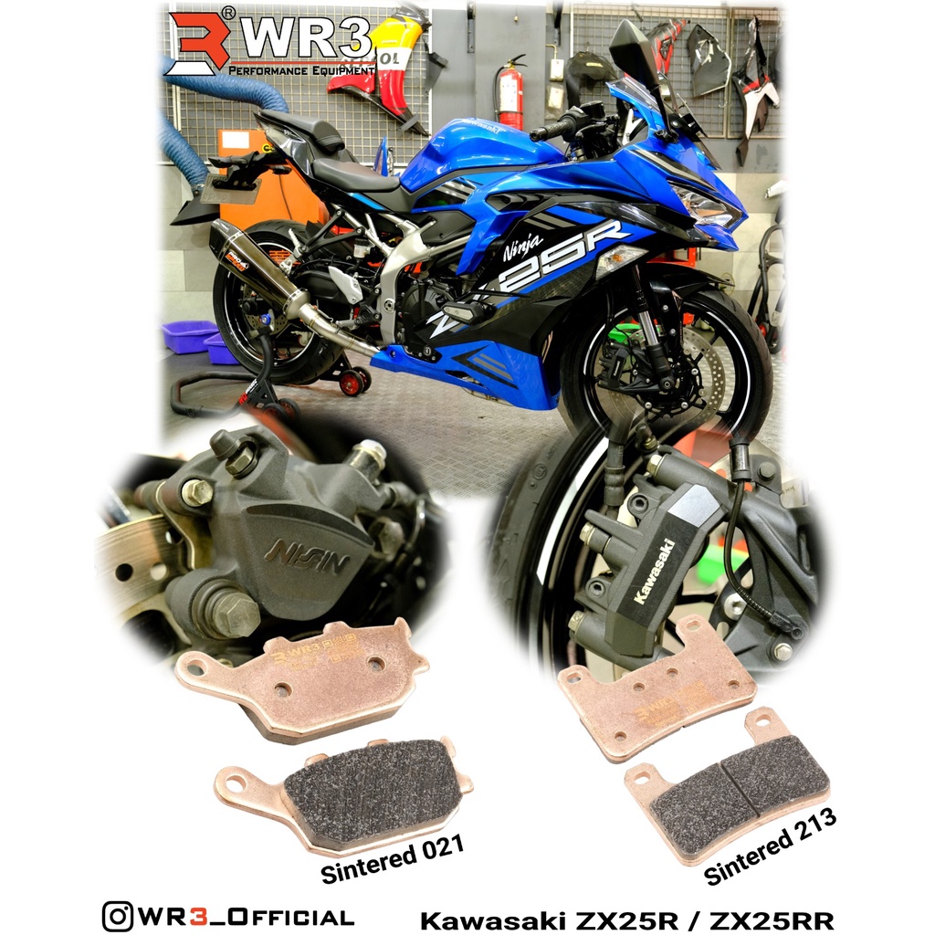 Kampas Rem WR3 Sintered Depan / Belakang ZX25R / ZX10R / Z900 / Z1000 / Versys 1000 / Ninja H2 / GSX 650R / 750R
