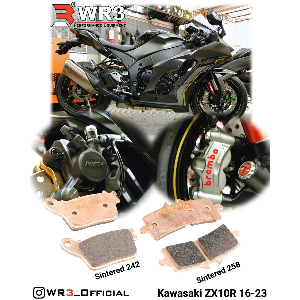 Kampas Rem WR3 Sintered Depan / Belakang ZX25R / ZX10R / Z900 / Z1000 / Versys 1000 / Ninja H2 / GSX 650R / 750R