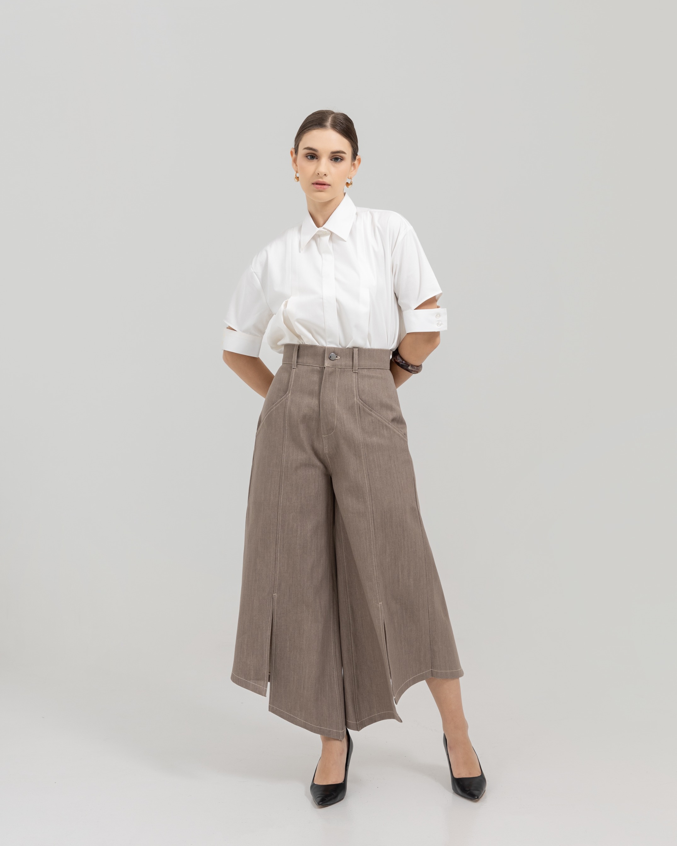 Slitted Culotte Jeans