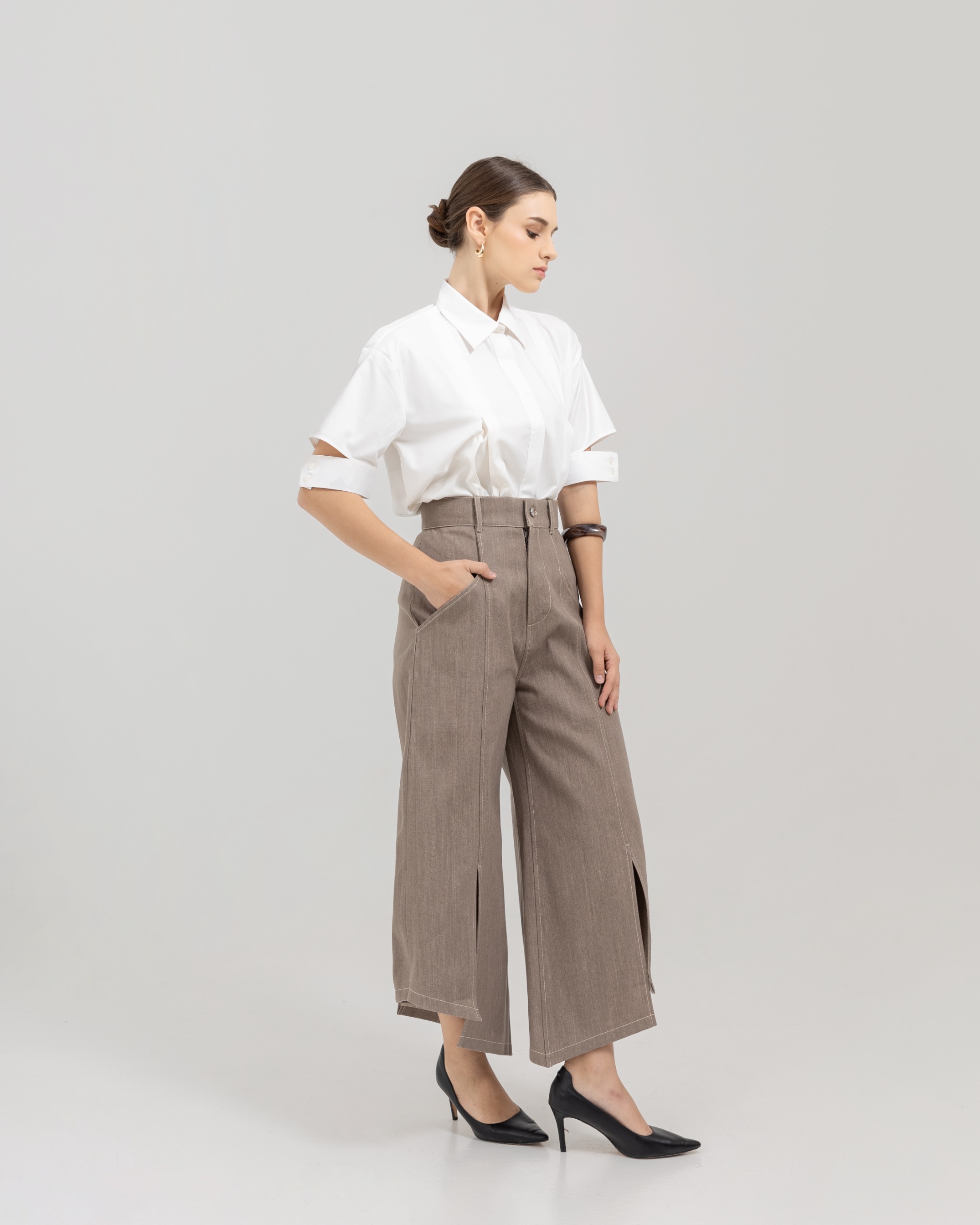Slitted Culotte Jeans