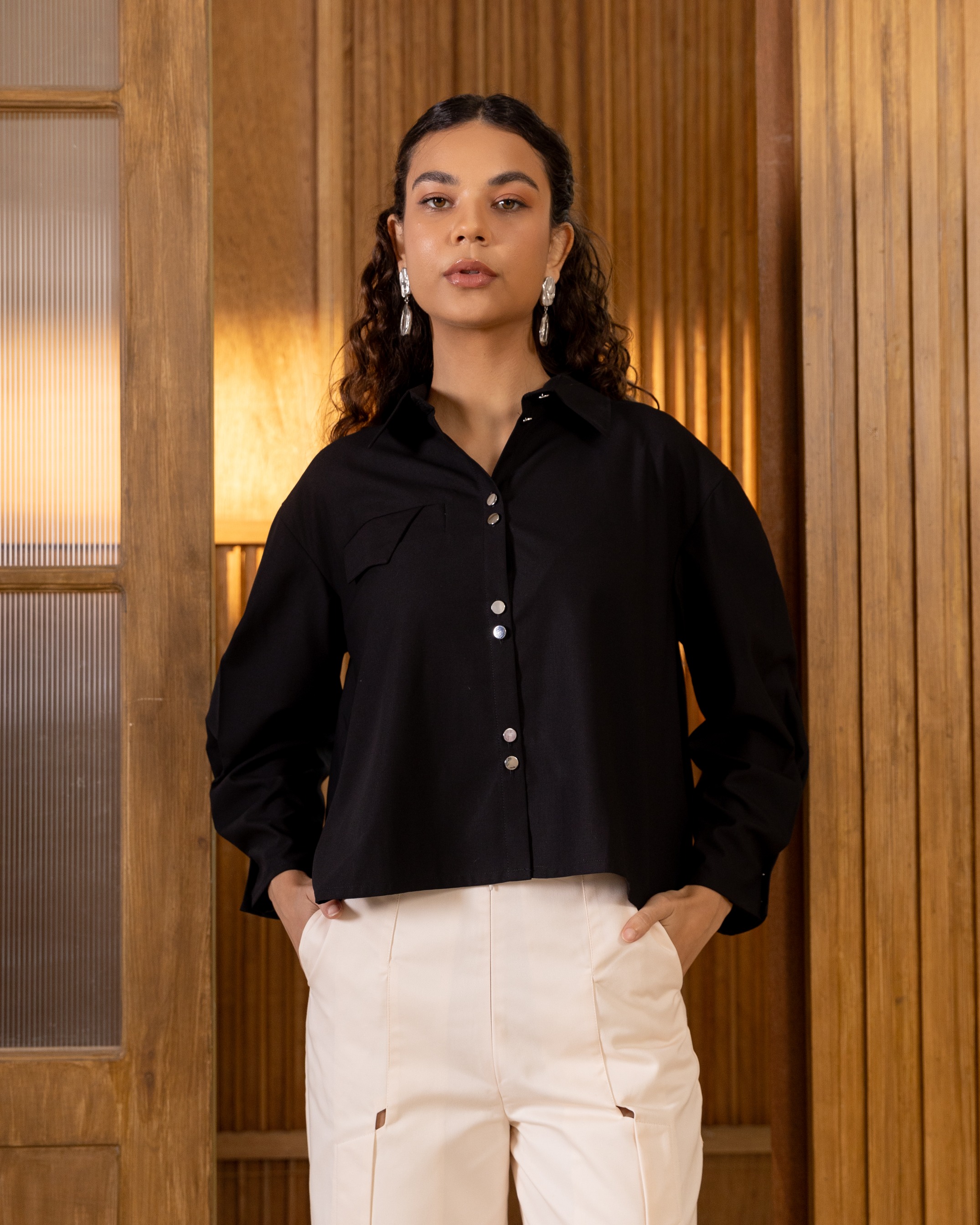 Pleated Long Sleeves Shirt