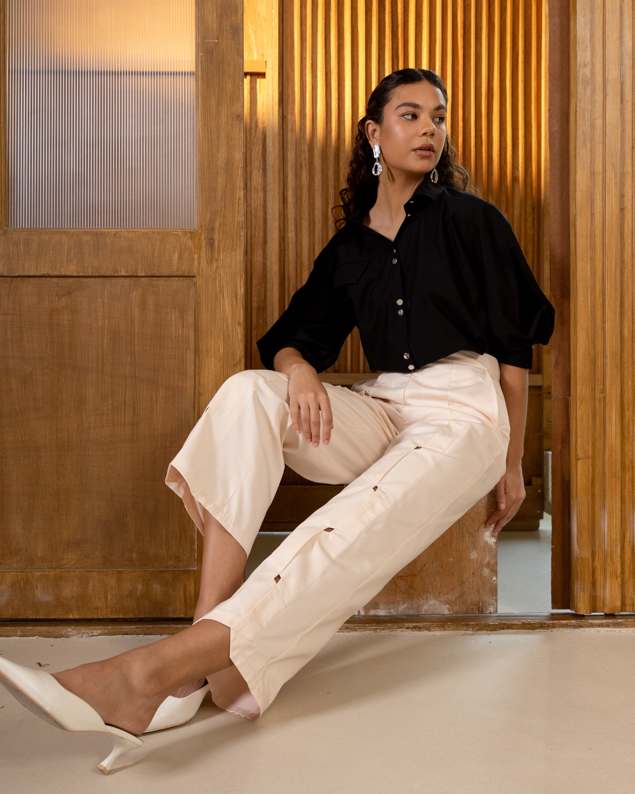 Panelled Cut-Out Pants